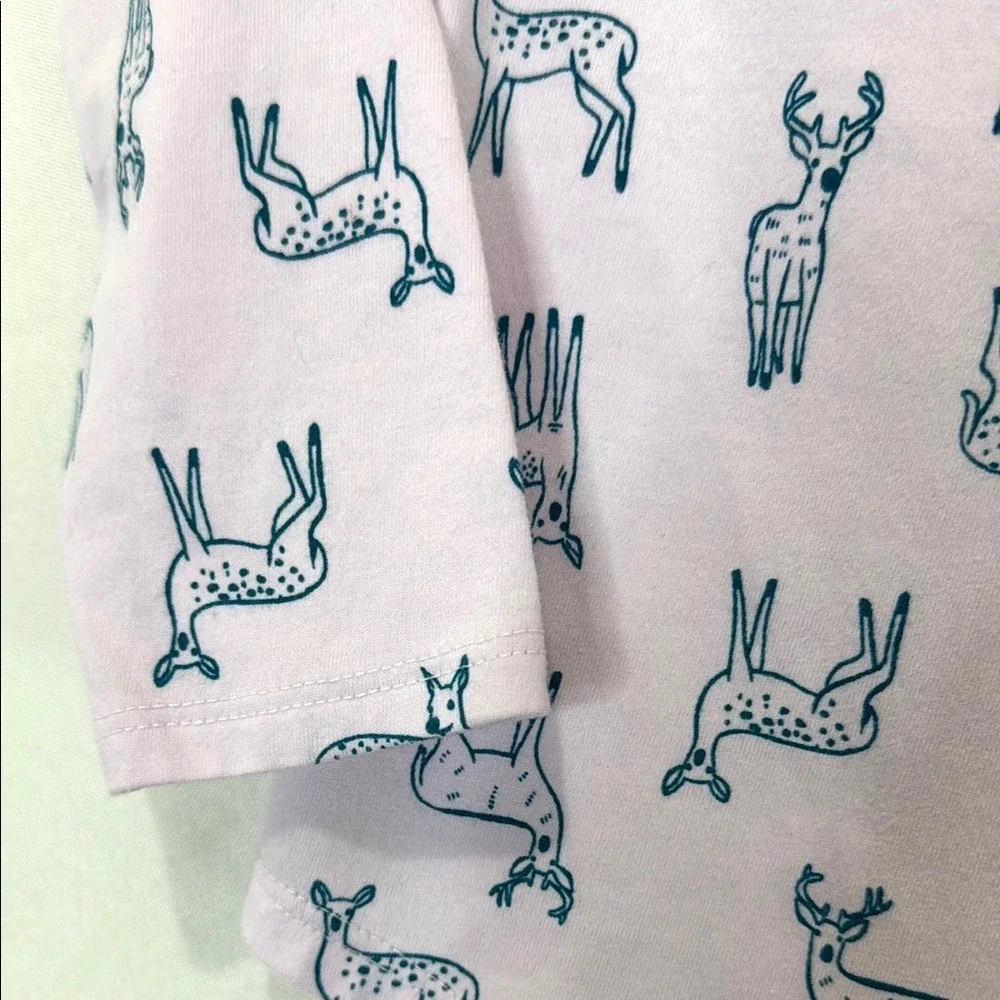 Kids Deer Print Long Sleeve Shirt Pink Size‎ 2T
